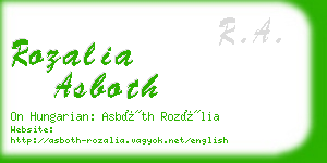 rozalia asboth business card