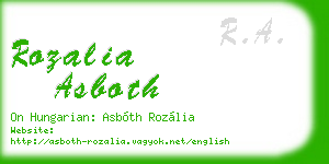 rozalia asboth business card